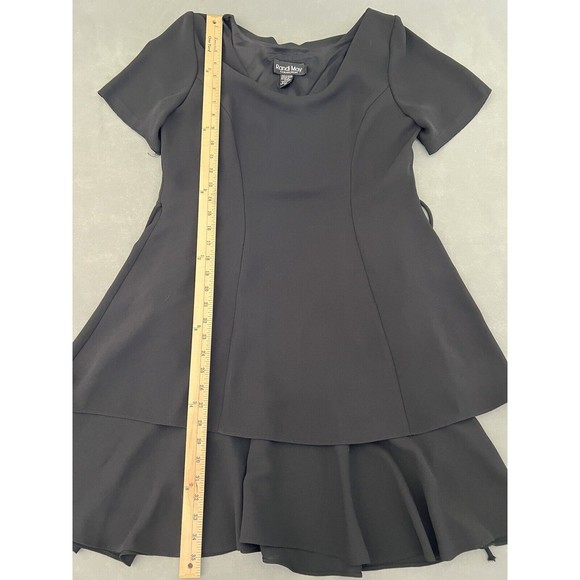 Randi May Collections Womens 10P Black Round Neck Ruffled Hem Midi Dress - Picture 7 of 11